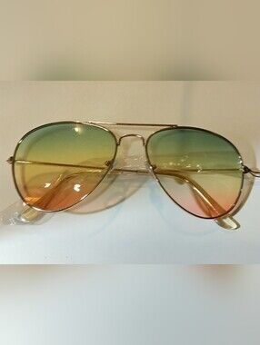 Aviator Gradient Lens Sunglasses - Multi-Color